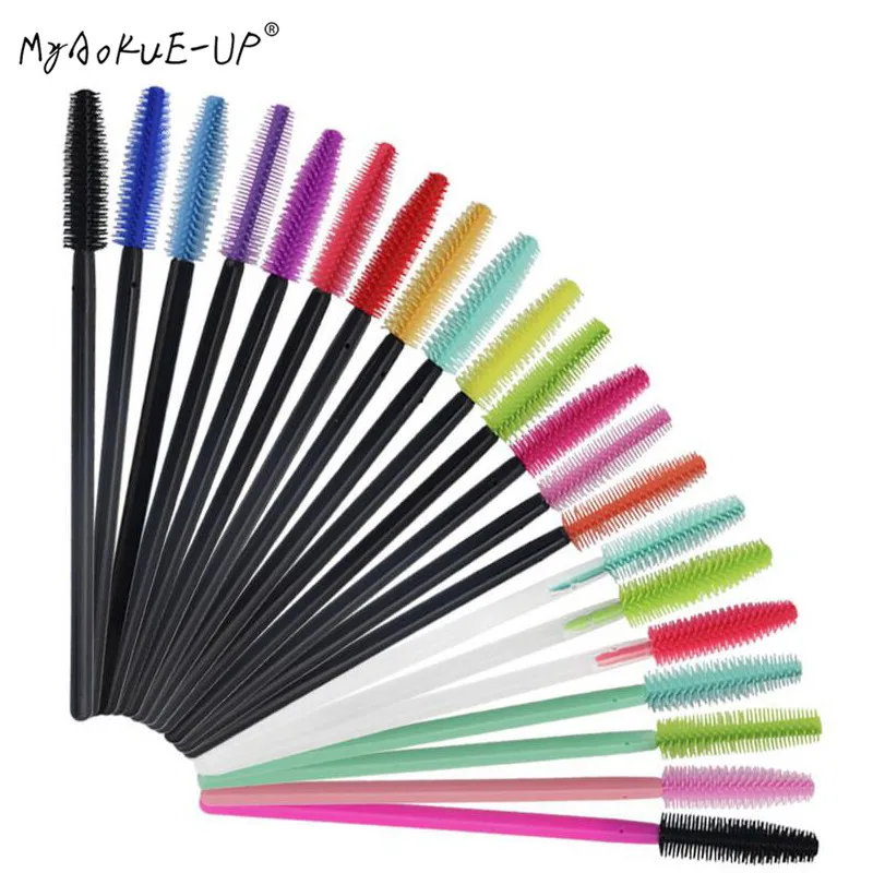 50 pcs Silicone Mascara Wands Applicator Disposable Eyelash Brushes Comb Beauty Makeup Brush For Women Eyelash Extension tools