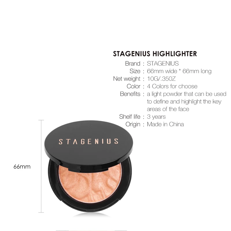 STAGENIUS хайлайтер Iluminator для контуринга лица Палитра мерцающая пудра осветляющая Косметика для макияжа лица