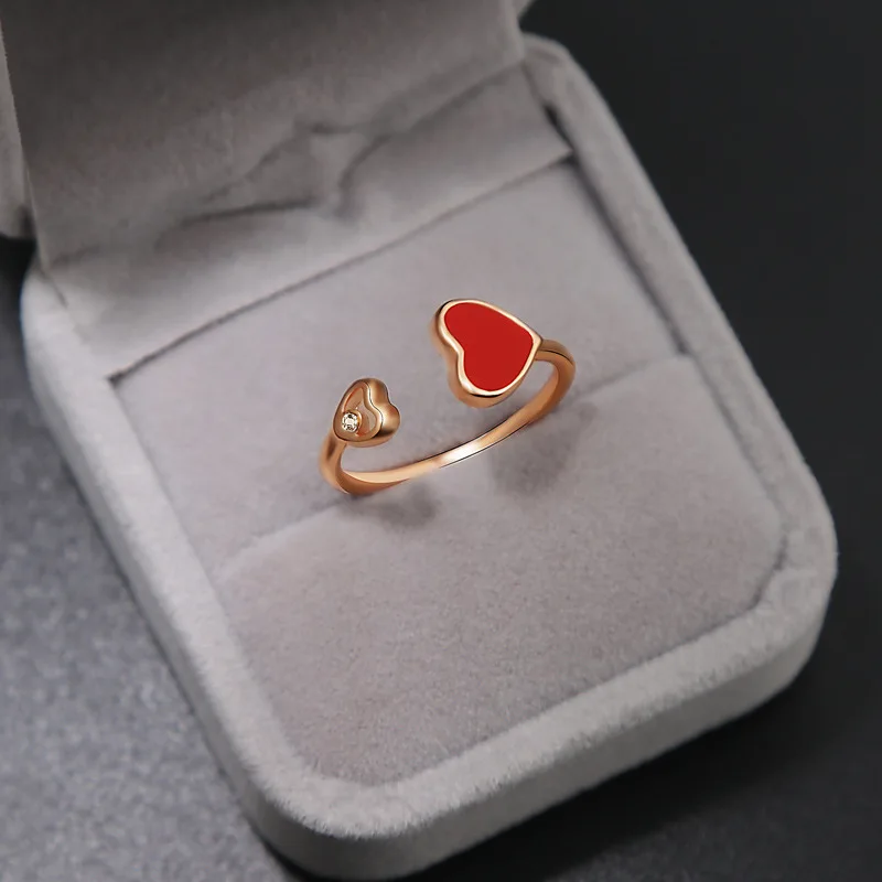 Женские регулируемые кольца XIAO YOUNG с сердечком и стразами в подарок 2019|adjustable rings for