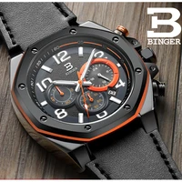 binger watch men switzerland luxury brand men watches multi chronograph wristwatches male quartz luminous hand sport clock b8231