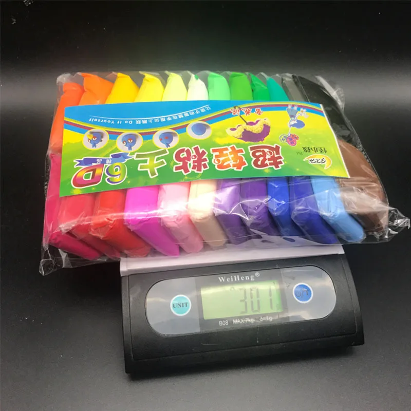 24 bags 12/24/36 шт./лот DIY светильник из полимерной ПЛАСТИЛИНОВАЯ глина игрушки по уходу за ребенком воздушная сушка литья моделирующая глина инструмент Творческие дети - Цвет: 24 bags