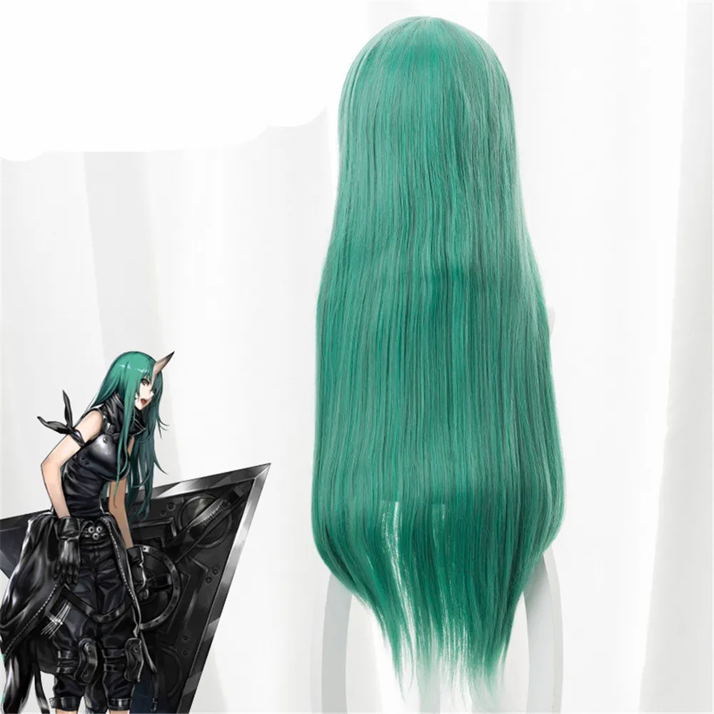 

Game Arknights Hoshiguma 80cm Long Green Synthetic Hair Cosplay Costume Wigs + Wig Cap