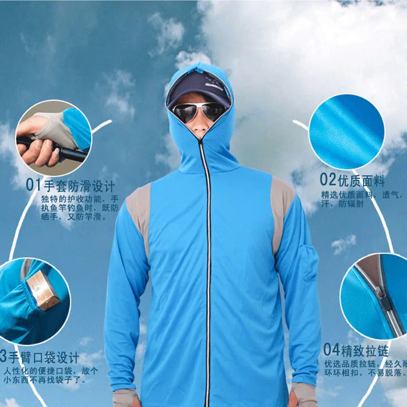 

Fishing Clothing Hooded Men Jacket Waterproof Breathable Fast Quick-Drying Coat Shirt Hiking CyclingDresses Fishing Clothes