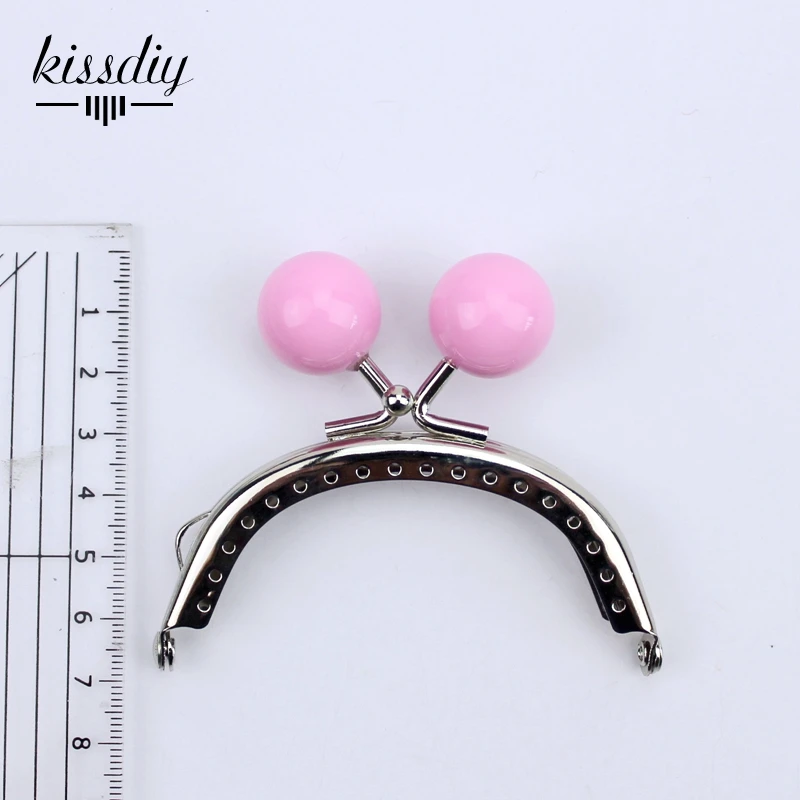 KISSDIY 10 шт. 8 см металлическая рамка Мини Милая Серебряная дугообразная Толстая большая бусина конфетная бусина металлическая открывающаяся сумка фурнитура застежка поцелуй