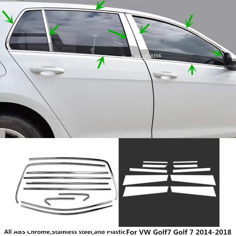 Автомобильная оконная лента из нержавеющей стали для VW Volkswagen Golf7 Golf 7 2014 2015 2016 2017