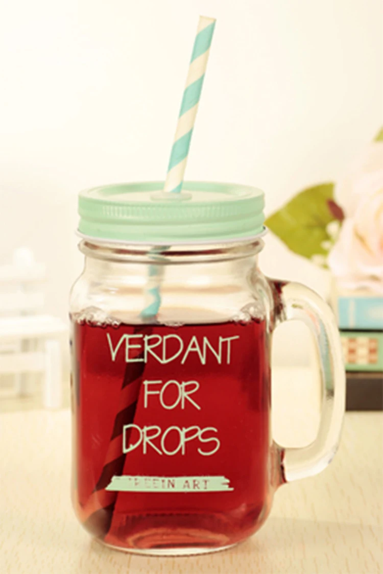 Винтаж соломы Стекло летние фруктовый сок мороженое чистый диспенсер для