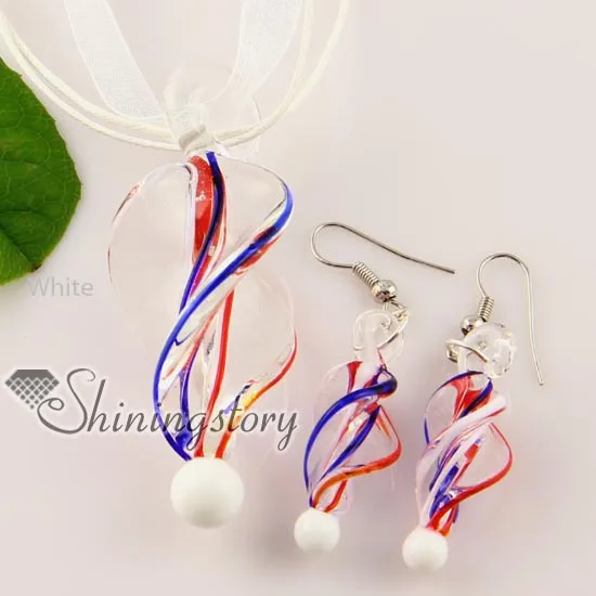 twist handmade blown lampwork murano glass pendants and earrings jewelry sets cheap fashion jewellery | Украшения и аксессуары