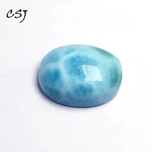 CSJ натуральные синие драгоценные камни Larimar, овальная огранка Cabochone для самостоятельной сборки ювелирных изделий, 925 серебряное, Золотое кольцо монтажа