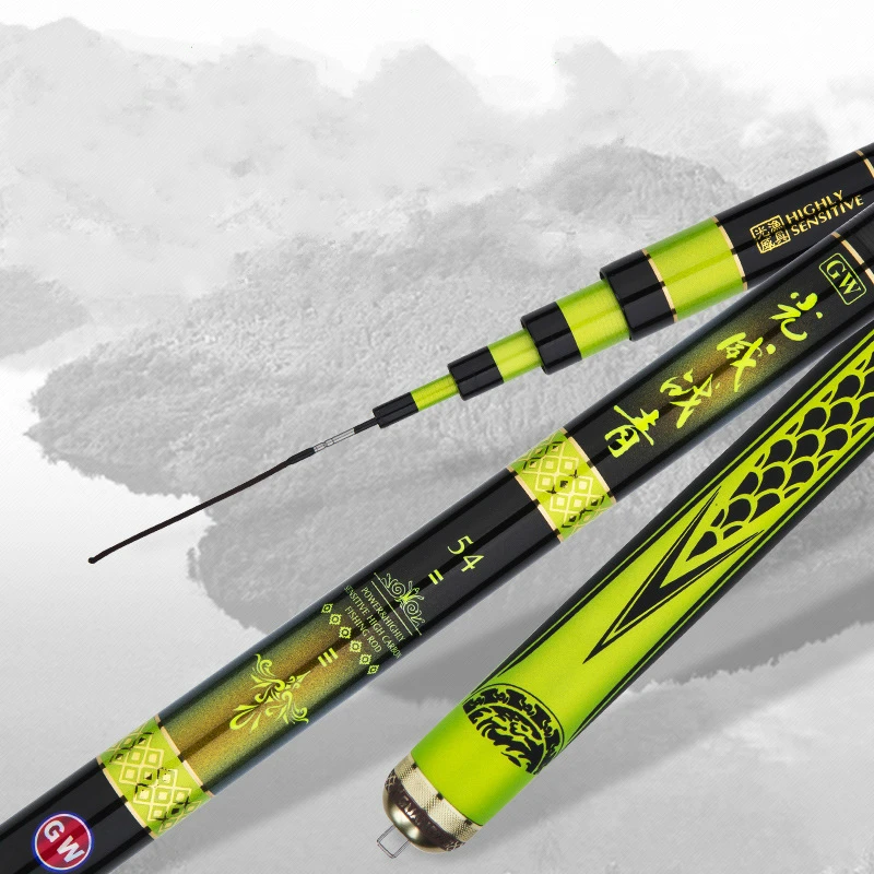 19 Tone Superhard Fishing Rod De Pesca Caibon Taiwan Hand Sticks Ultralight Black Pit Pole Equipment | Спорт и развлечения