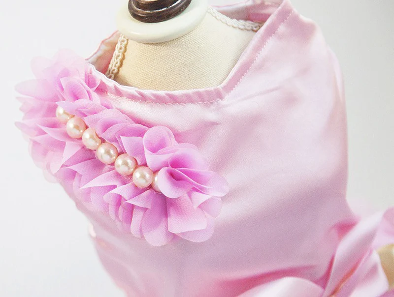 Роза цветок кружева собака одежда для животных щенков маленькая кошка бант пачка