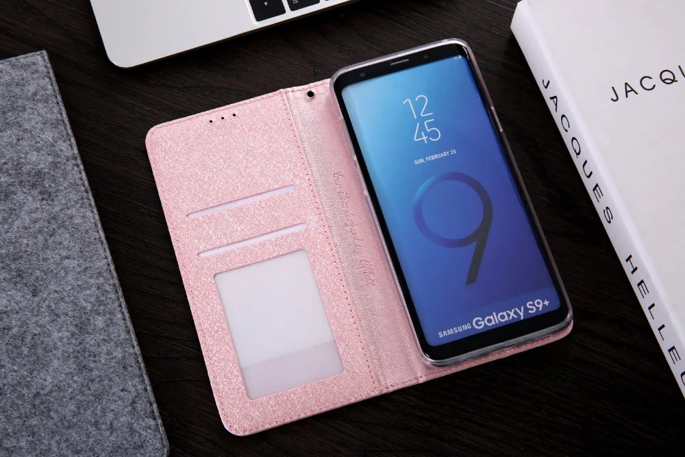 Чехол-кошелек для samsung Galaxy A50 A70 S8 S9 S10 Plus S7 edge Шелковый кожаный флип-чехол samsung A8 Plus чехол держатель для карт