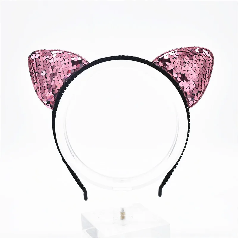 1 шт., новинка, Черная кружевная Жемчужная Повязка на голову, обруч для волос для девочек, женщин, кошачьи ушки, бант, резинки для волос, головной убор для хеллоуина, подарки - Цвет: Темно-серый