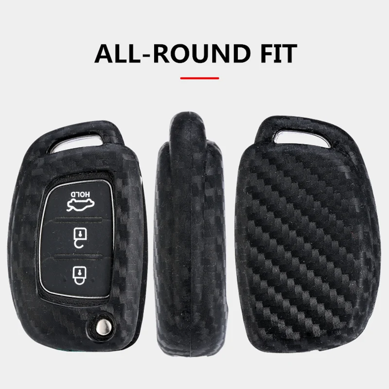 Новинка 2019 чехол для ключей из углеродного волокна с силикагелем Hyundai новая