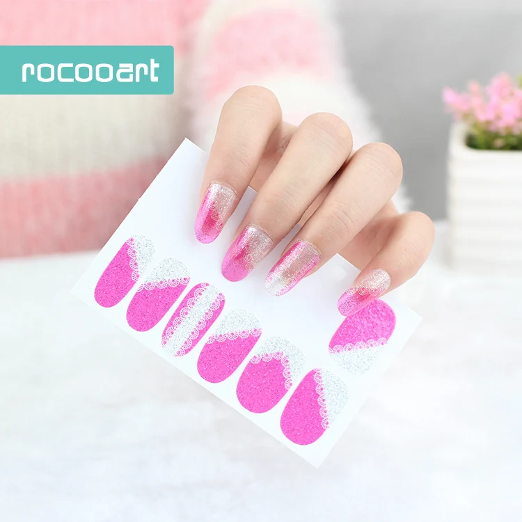 Блестящие наклейки для ногтей Rocooart кружевные леопардовые Стикеры украшения из
