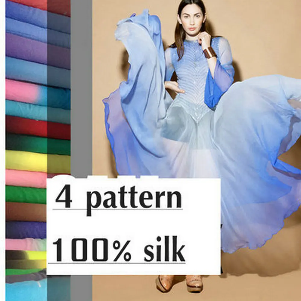 Omber шелк 10 узор градиент цвета шифон ткань HLC138|chiffon fabric|silk chiffon fabricfabric free shipping |