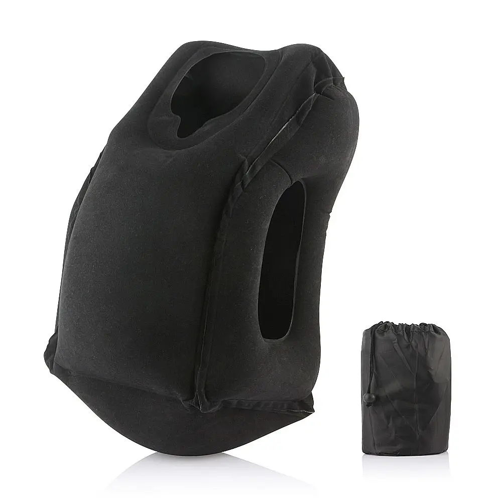 Travel Pillow Black Надувная подушка для путешествий, надувная мягкая подушка для путешествий, переносные мягкие подушки для шеи, поддержка тела, помощь для сна, коррекция осанки, подушки - Цвет: Travel Pillow Black