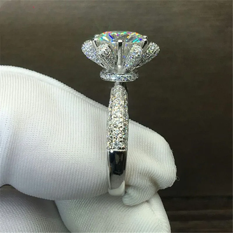 18 K 750Au золото Moissanite АЛМАЗНОЕ КОЛЬЦО D Цвет VVS с национальным сертификатом MO-00103