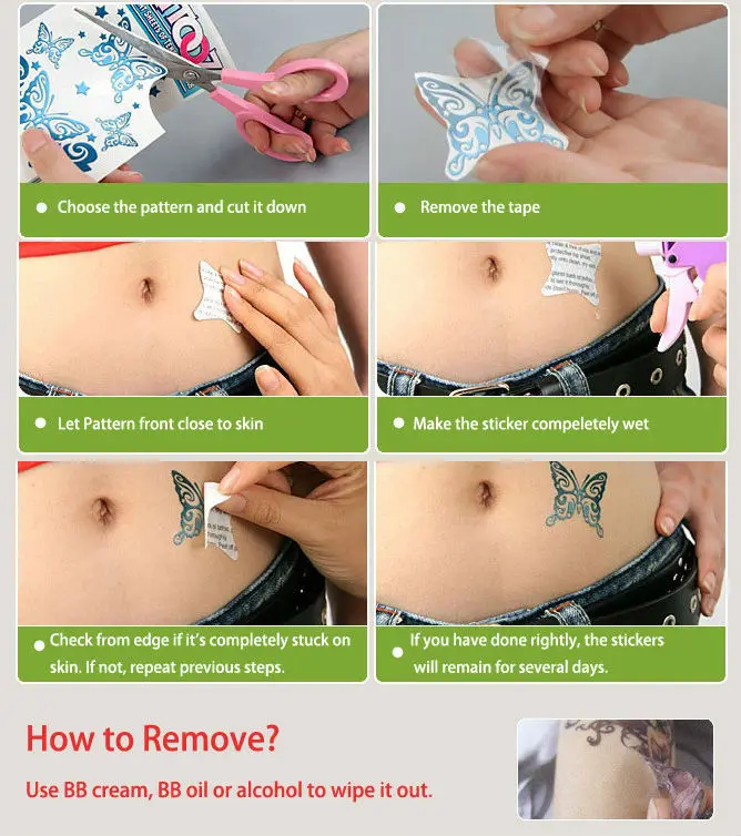 1 Листов Татуировки Трафарета Временные Наклейки Палец Боди-Арт