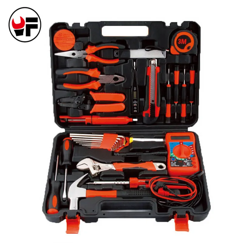 

35 Pcs/Set Multifunctional Electrician Hand Tool Kit Saw Screwdriver Hammer Tape Measure Wrench Plier Car Repair Hot Sale DN155