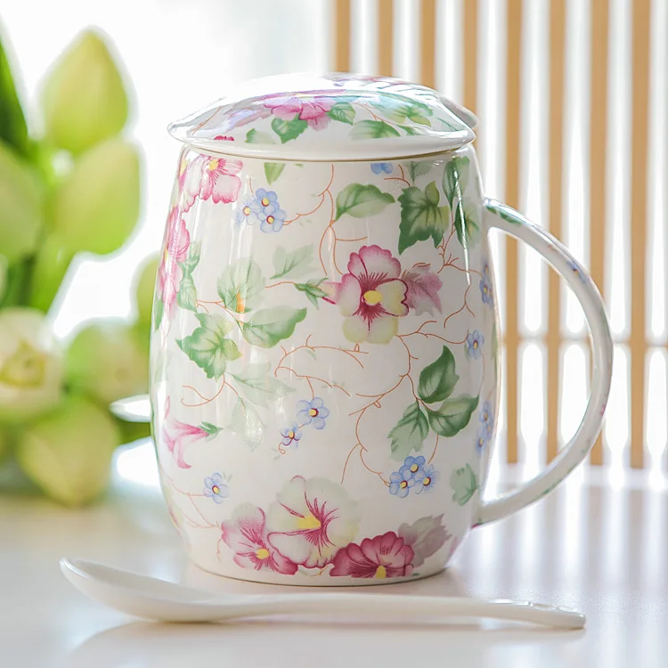 Кружка из костяного фарфора в стиле свежего сада креативная кружка для молока