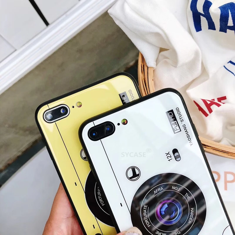 SYCASE персональная камера Стекло чехол для iPhone x 7 8 плюс 6 6s все включено мужчины и