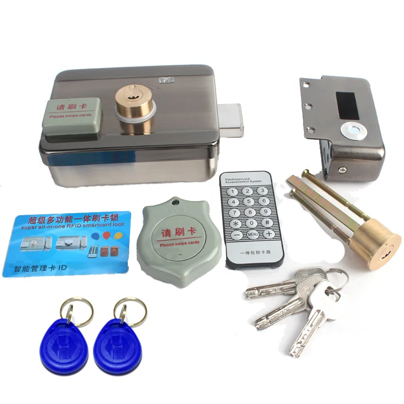 D Kit A Электрический замок 125 кГц RFID ID em карта блокировка двигателя с механическим ключом Поддержка домофон для системы контроля доступа - Цвет: D Kit A