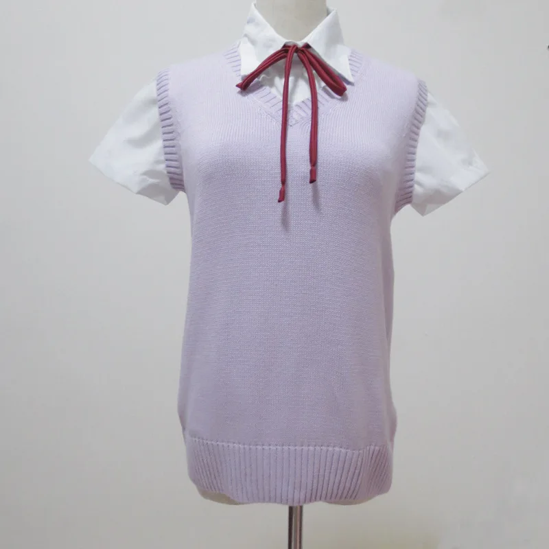 9 цветов K-on! Школьный свитер для девочки милый косплей безрукавый жилет с V-образным вырезом вязаная одежда форма.