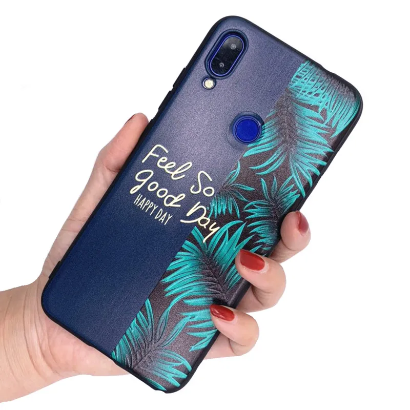 Чехол для Xiaomi Redmi Note 7 силиконовый 3d мягкий рельеф ТПУ чехол телефона Pro