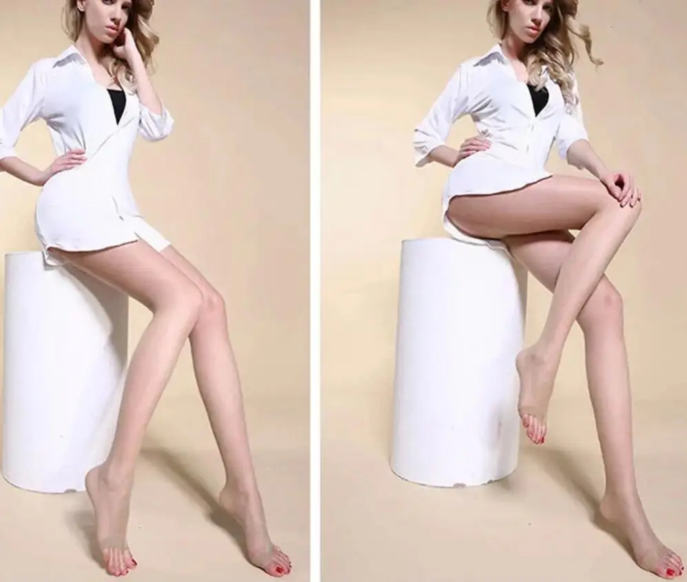 4 цвета Чулки с открытым носком женские сексуальные ультратонкие брюки шелковые