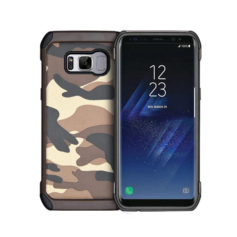 NPHACC 2 in 1 Army Camo Camouflage back cover Hard Plastic and TPU Armor phone cases for Samsung Galaxy S6 S7 Edge s8 plus |