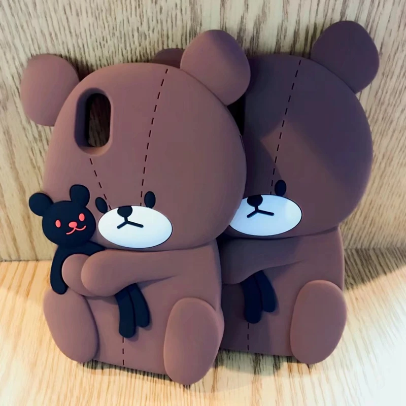 3D мультяшный Мягкий силиконовый чехол для Iphone X 8 7 Plus 6 6S плюшевый мишка модный