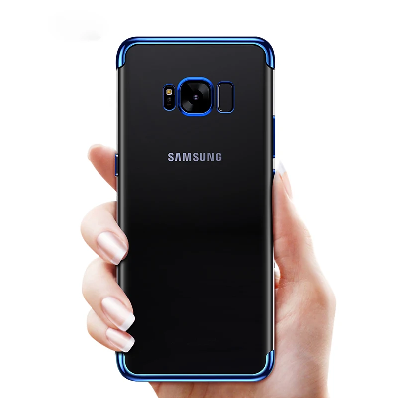 Силиконовый покрытый мягкий чехол TPU для Samsung Galaxy S9 S8 Plus S7 S6 Edge A5 A7 A3 Note 8 A6 2018 блестящая тонкая прозрачная обложка.