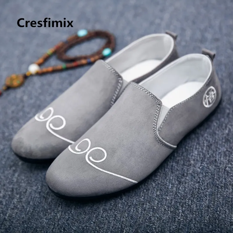 

Мужские модные удобные слипоны Cresfimix, серые повседневные Черные туфли для вождения, весна-осень, c2732