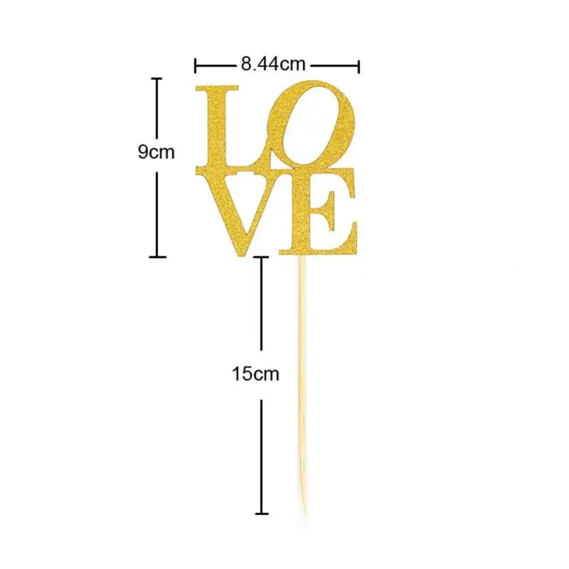 Яркий блеск Любовь Торт Топпер Свадьба День рождения Святого Валентина