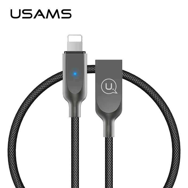 USAMS для iPhone 8 7 6 5 X умное автоматическое отключение USB кабель быстрое зарядное