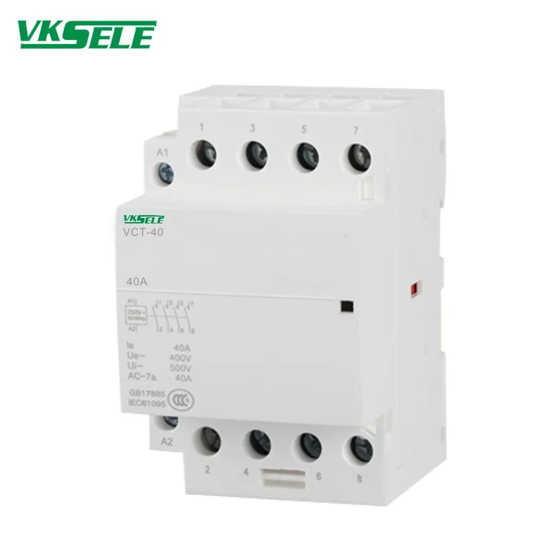 Модульный контактор/Магнитный Контактор AC / DC 220V VCT 40A 4 NO NC Din Rail|Замыкатели| |
