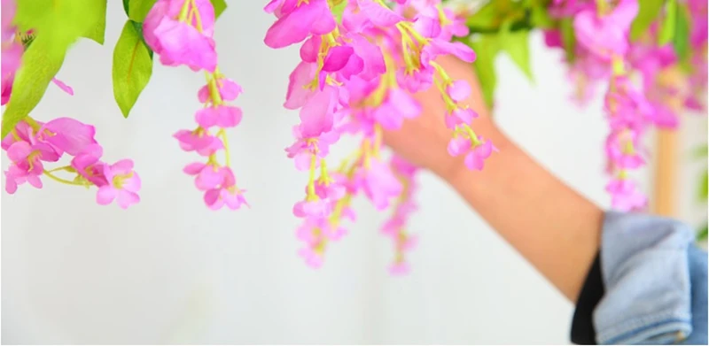 Xuanxiaotong 180 см Wisteria Искусственные цветы из ротанга Свадебные цветы украшение арки Настенный декор поддельные цветы лозы