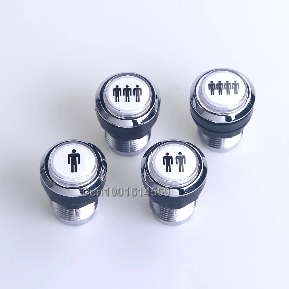 Набор кнопок для игроков Easyget старт аркады детали сделай сам 1P 2P 3P 4P серебристая