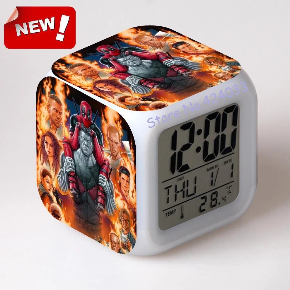 Дэдпул Часы электронный стол Цифровой klokken Orologio Digitale часы Relogio де меса Wake Up Light