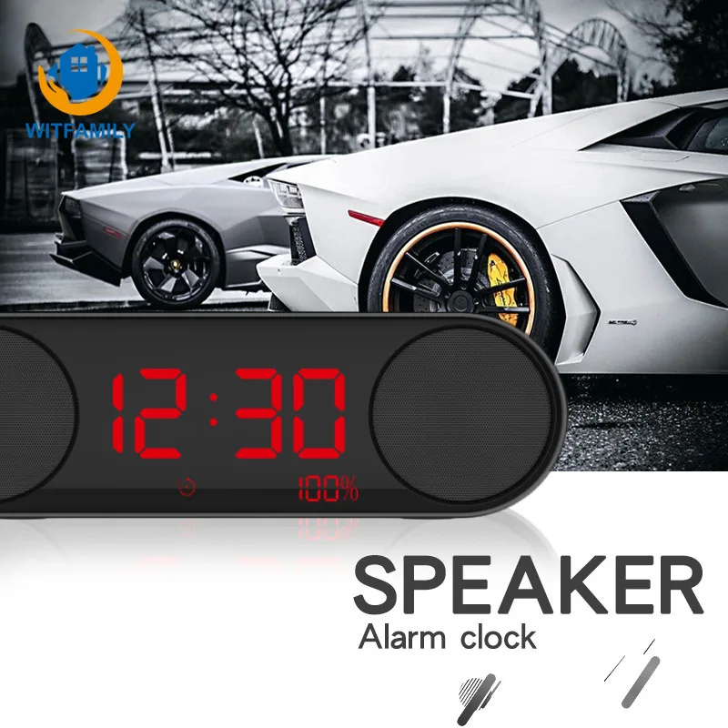 Беспроводной Bluetooth динамик сабвуфер будильник телефон компьютер автомобиль