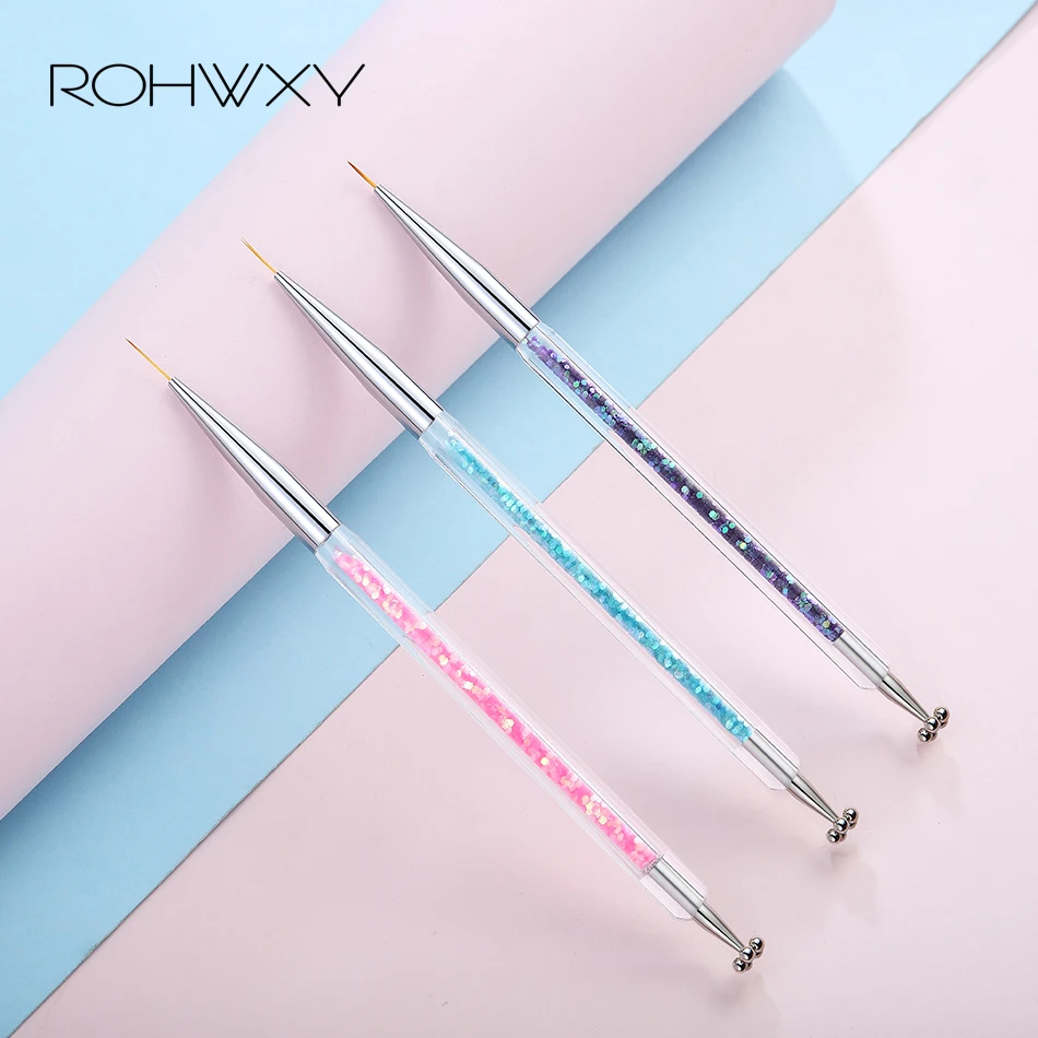 ROHWXY 1 шт Nail щетка для маникюра Французский Акриловые ногтей тонком Живопись