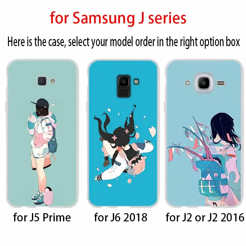 Модный чехол для телефона в японском стиле девушек Samsung Galaxy j6 J8 J7 J5 J3 J4 Plus 2018 2017 2016