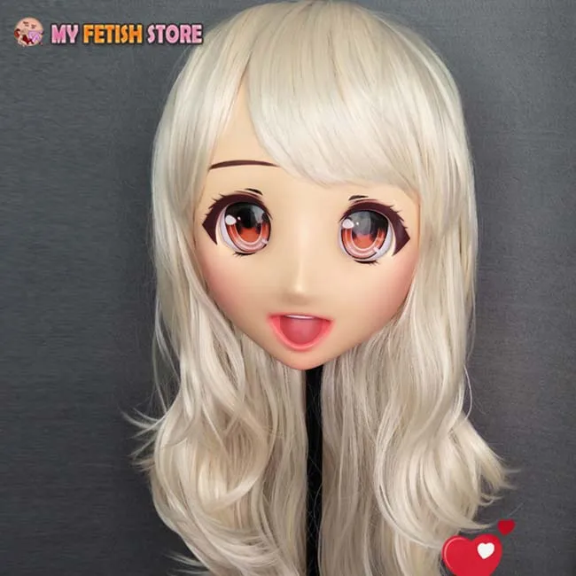 Standard makeup Ouzha-05) японское аниме кигуруми маски косплей Кигуруми мультипликационный персонаж ролевые игры половина головы кукла Лолита маска с глазами и париком - Цвет: Standard makeup