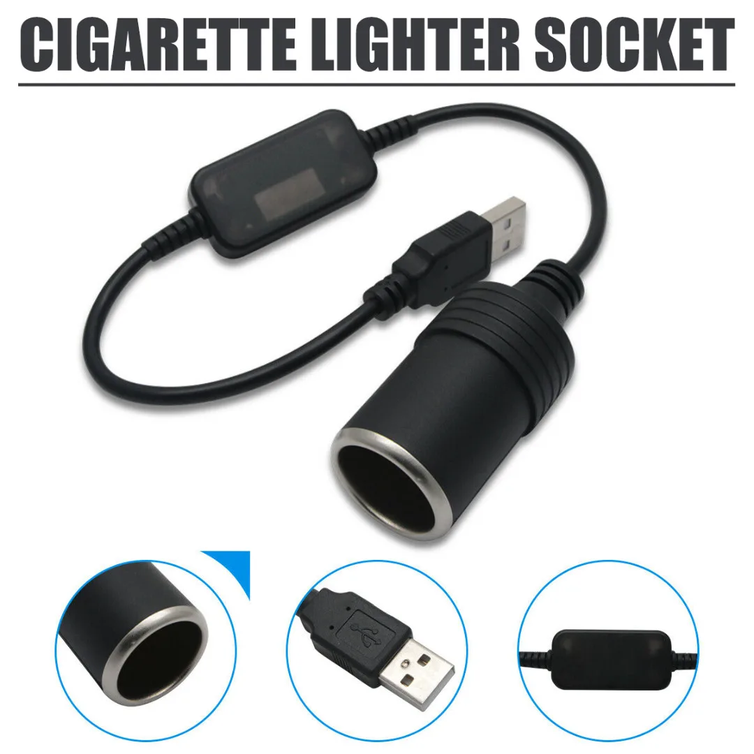 

1pc USB Port 5V To 12V Car Female Cigarette Lighter Power Socket Converter Adapter 2A 8W Accessories