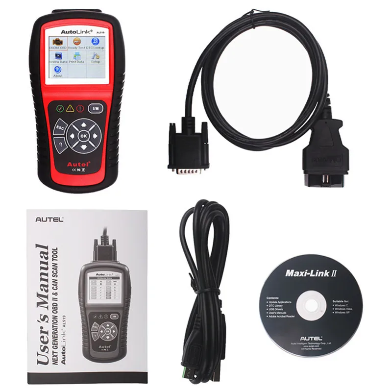 Autel Автоссылка AL519 Авто сканер OBD2 EOBD автомобиль код читателя автомобильный