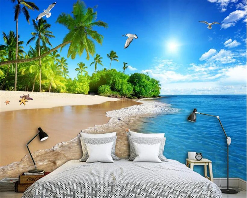 Модные обои высокого качества мечта курорта HD sea fresco papel де parede 3d фоновая стена|high
