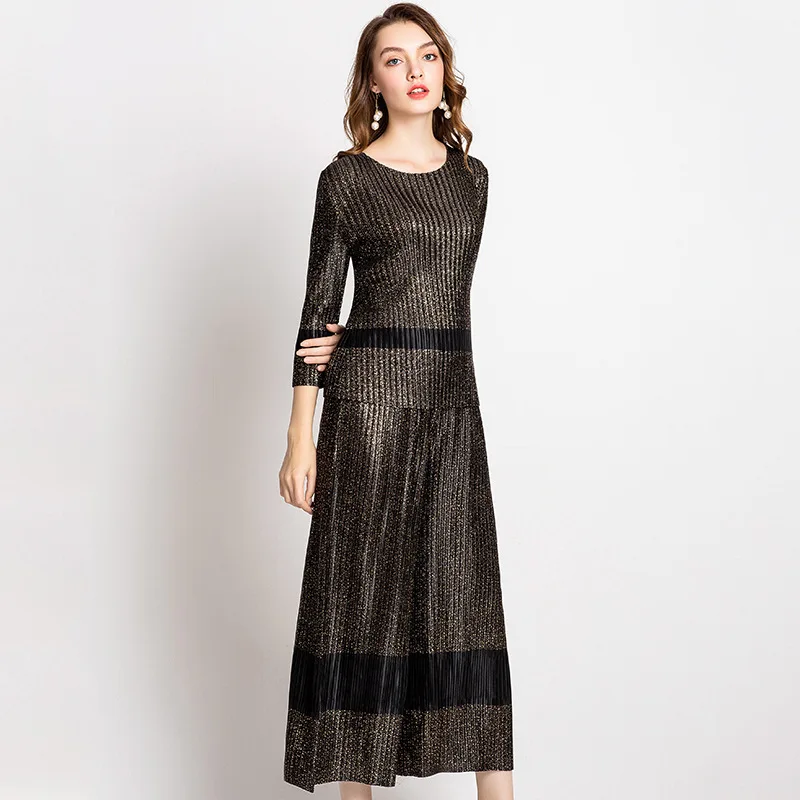 Changpleat 2019 Весенние новые женские комплекты с принтом Miyak плиссированные модные