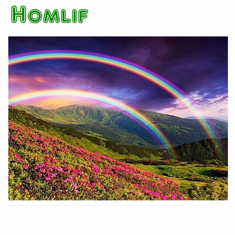 Алмазная живопись 5D живописная радуга картина с полными квадратными/круглыми