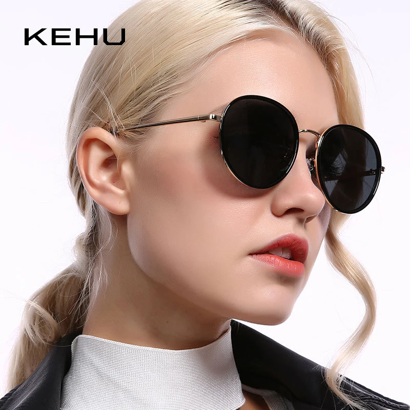 KEHU брендовые дизайнерские винтажные круглые поляризационные солнцезащитные