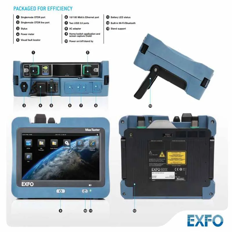 Высокоточный одиночный режим 710B MaxTester SM 1310/1550nm 30/28dB EXFO OTDR
